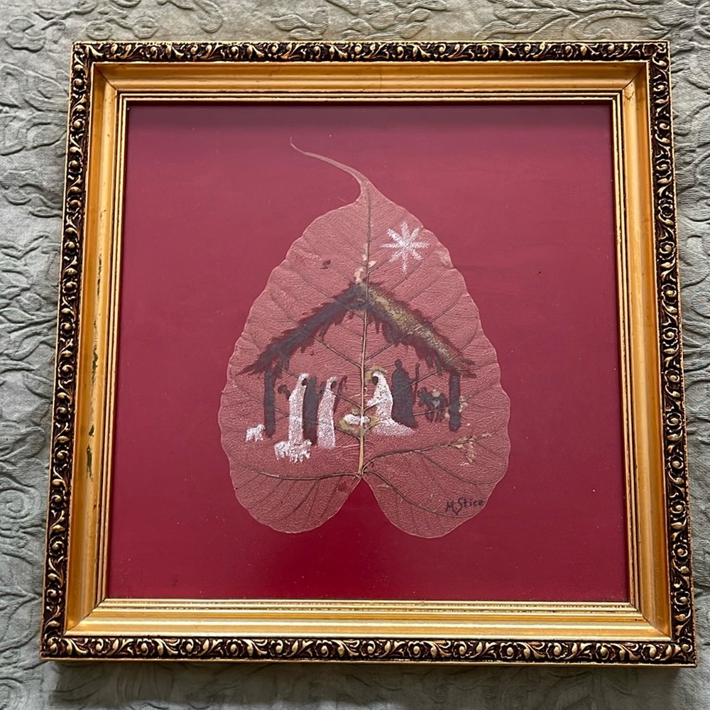 Hand painted manger scene